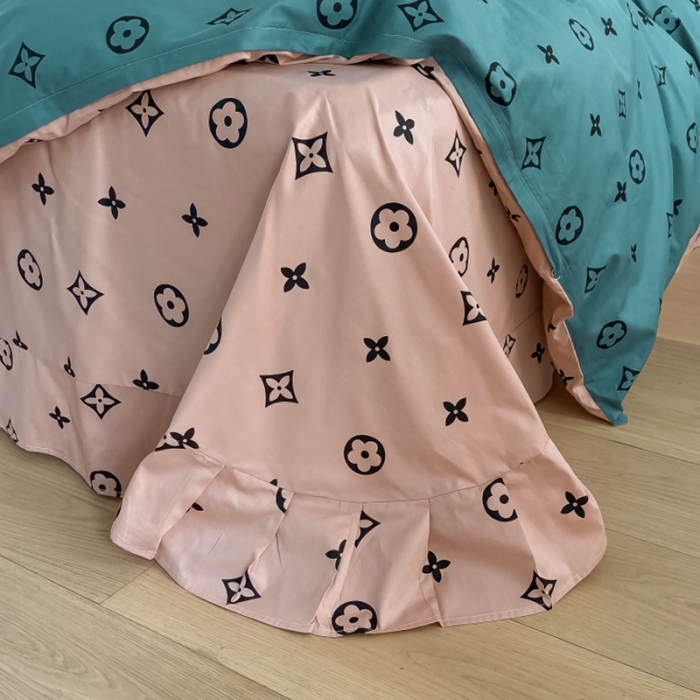 91家纺网 家纺一手货源 找家纺 棉生活 2021新款全棉铂金棉小资系列四件套 蓝粉