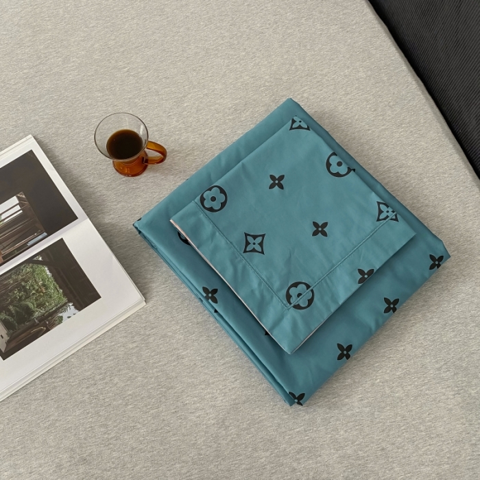 91家纺网 家纺一手货源 找家纺 棉生活 2021新款全棉铂金棉小资系列四件套 蓝粉