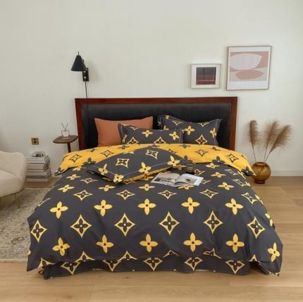 棉生活 2021新款全棉铂金棉小资系列四件套 路易威咖