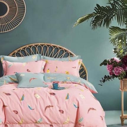 棉生活 新款40S臻棉四件套 千羽粉