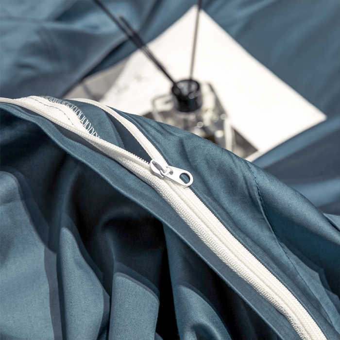 91家纺网 家纺一手货源 找家纺 蓝巢家纺 60支全棉长绒棉皇家系列四件套 皇家-月影蓝