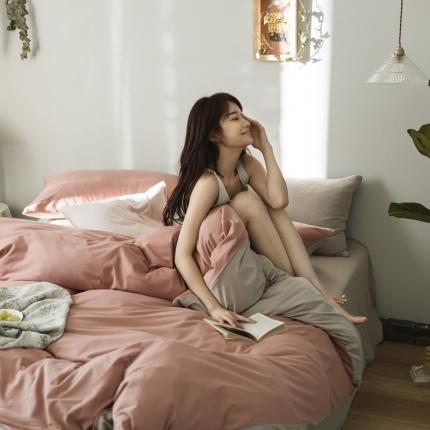 91家纺网 家纺一手货源 找家纺 （总）原研家居 2020新款全棉针织棉纯色系列四件套