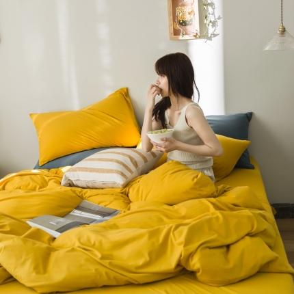 91家纺网 家纺一手货源 找家纺 （总）原研家居 2020新款全棉针织棉纯色系列四件套