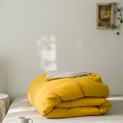 原研家居 2020新款全棉针织棉纯色系列单被套 中黄米咖