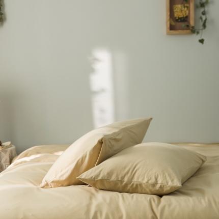 原研家居 2020全棉针织棉纯色系列单枕套一对 樱草黄