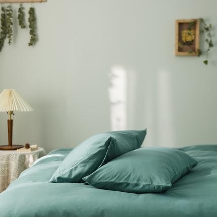 原研家居 2020全棉针织棉纯色系列单枕套一对 土耳其蓝