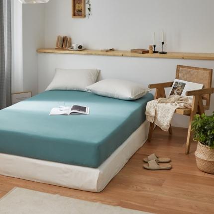 91家纺网 家纺一手货源 找家纺 原研家居 2020新款全棉针织棉纯色系列单床笠 土耳其蓝