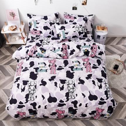 91家纺网 家纺一手货源 找家纺 乐居坊 2020新款简约小清新芦荟棉四件套 阿尔法