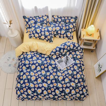 91家纺网 家纺一手货源 找家纺 乐居坊 2020新款简约小清新芦荟棉四件套 巴黎春天