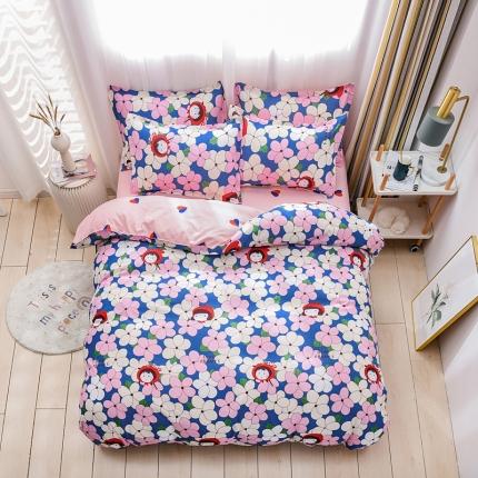 91家纺网 家纺一手货源 找家纺 乐居坊 2020新款简约小清新芦荟棉四件套 海伦公主