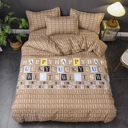 91家纺网 家纺一手货源 找家纺 乐居坊 2020新款简约小清新芦荟棉四件套 简单生活