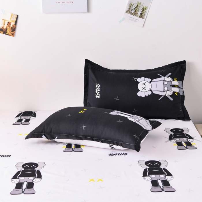 91家纺网 家纺一手货源 找家纺 乐居坊 2020新款简约小清新芦荟棉四件套 Kaws原创