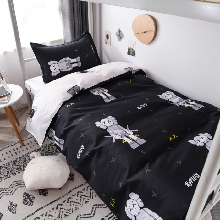 91家纺网 家纺一手货源 找家纺 乐居坊 2020新款简约小清新芦荟棉四件套 Kaws原创