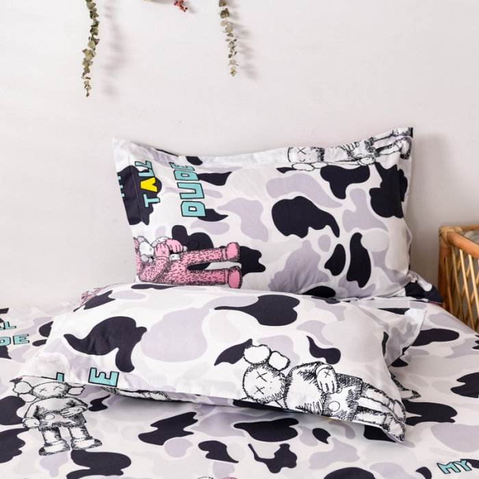 91家纺网 家纺一手货源 找家纺 乐居坊 2020新款简约小清新芦荟棉四件套 阿尔法