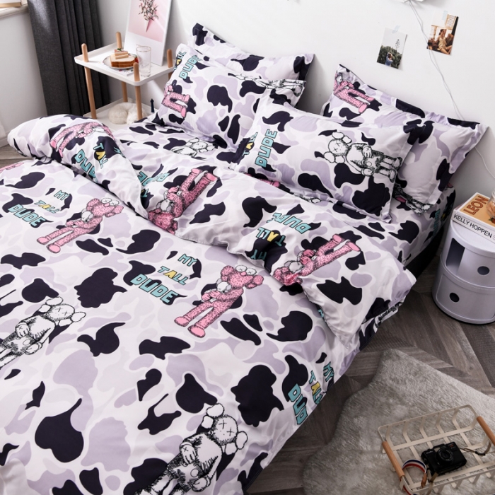 91家纺网 家纺一手货源 找家纺 乐居坊 2020新款简约小清新芦荟棉四件套 阿尔法