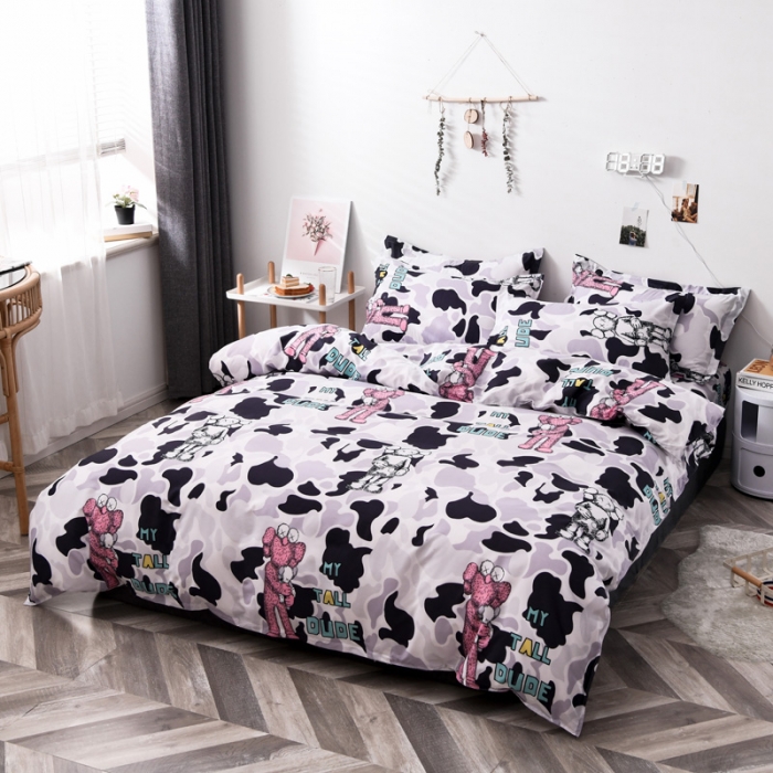 91家纺网 家纺一手货源 找家纺 乐居坊 2020新款简约小清新芦荟棉四件套 阿尔法