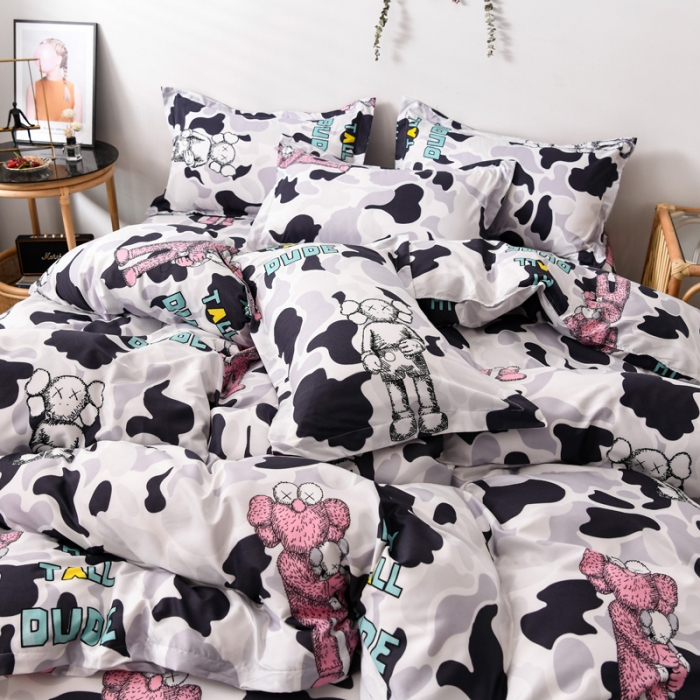 91家纺网 家纺一手货源 找家纺 乐居坊 2020新款简约小清新芦荟棉四件套 阿尔法