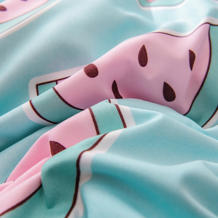 91家纺网 家纺一手货源 找家纺 乐居坊 2020新款简约小清新芦荟棉四件套 爱上西瓜