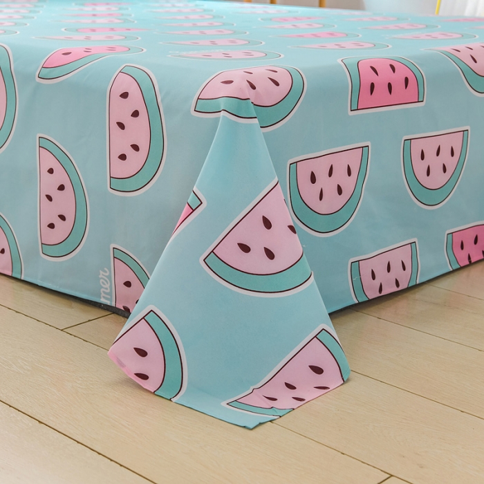 91家纺网 家纺一手货源 找家纺 乐居坊 2020新款简约小清新芦荟棉四件套 爱上西瓜