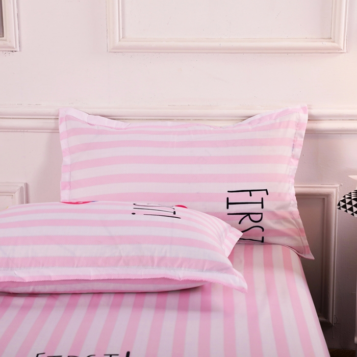 91家纺网 家纺一手货源 找家纺 乐居坊 2020新款简约小清新芦荟棉四件套 爱之梦