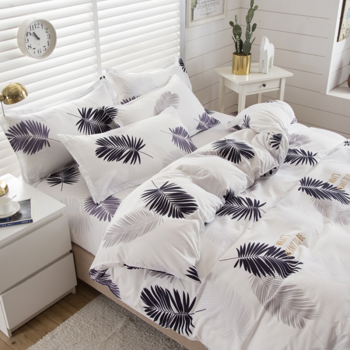 91家纺网 家纺一手货源 找家纺 乐居坊 2020新款简约小清新芦荟棉四件套 安琪拉