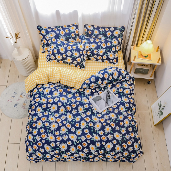 91家纺网 家纺一手货源 找家纺 乐居坊 2020新款简约小清新芦荟棉四件套 巴黎春天