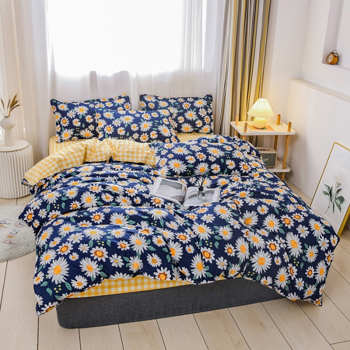 91家纺网 家纺一手货源 找家纺 乐居坊 2020新款简约小清新芦荟棉四件套 巴黎春天