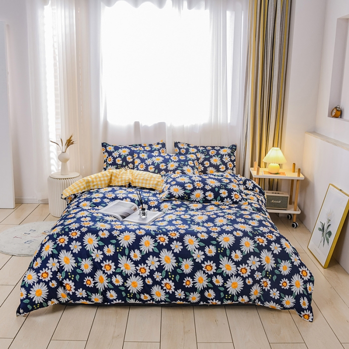 91家纺网 家纺一手货源 找家纺 乐居坊 2020新款简约小清新芦荟棉四件套 巴黎春天