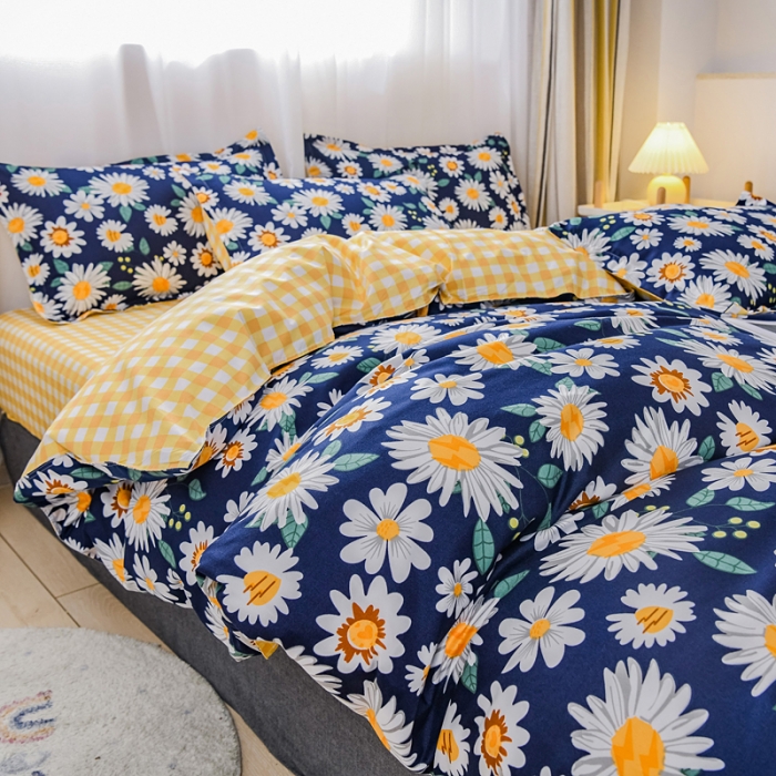 91家纺网 家纺一手货源 找家纺 乐居坊 2020新款简约小清新芦荟棉四件套 巴黎春天