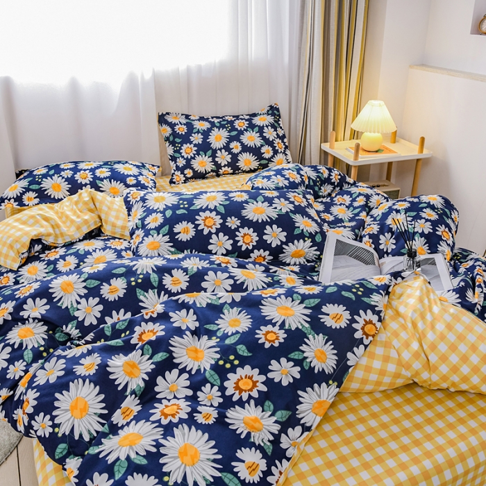 91家纺网 家纺一手货源 找家纺 乐居坊 2020新款简约小清新芦荟棉四件套 巴黎春天