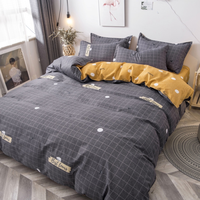 91家纺网 家纺一手货源 找家纺 乐居坊 2020新款简约小清新芦荟棉四件套 北欧森林