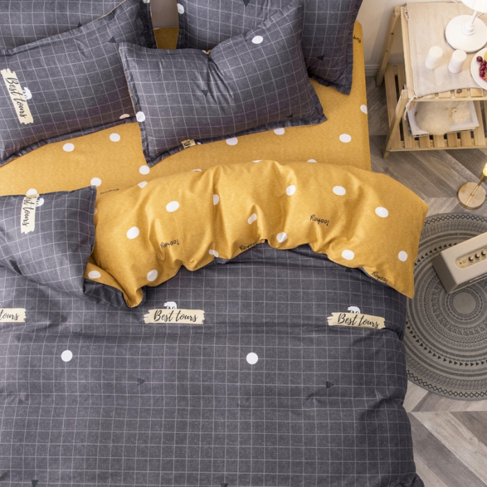 91家纺网 家纺一手货源 找家纺 乐居坊 2020新款简约小清新芦荟棉四件套 北欧森林