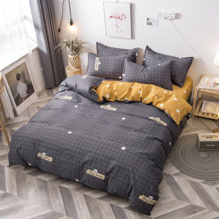 91家纺网 家纺一手货源 找家纺 乐居坊 2020新款简约小清新芦荟棉四件套 北欧森林