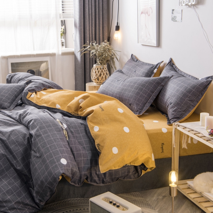 91家纺网 家纺一手货源 找家纺 乐居坊 2020新款简约小清新芦荟棉四件套 北欧森林