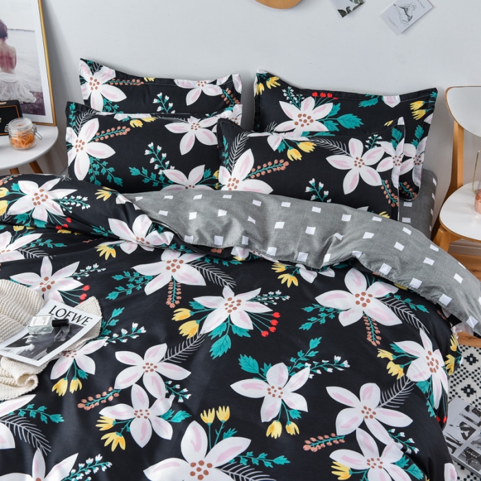 91家纺网 家纺一手货源 找家纺 乐居坊 2020新款简约小清新芦荟棉四件套 贝拉