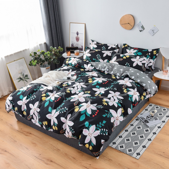 91家纺网 家纺一手货源 找家纺 乐居坊 2020新款简约小清新芦荟棉四件套 贝拉