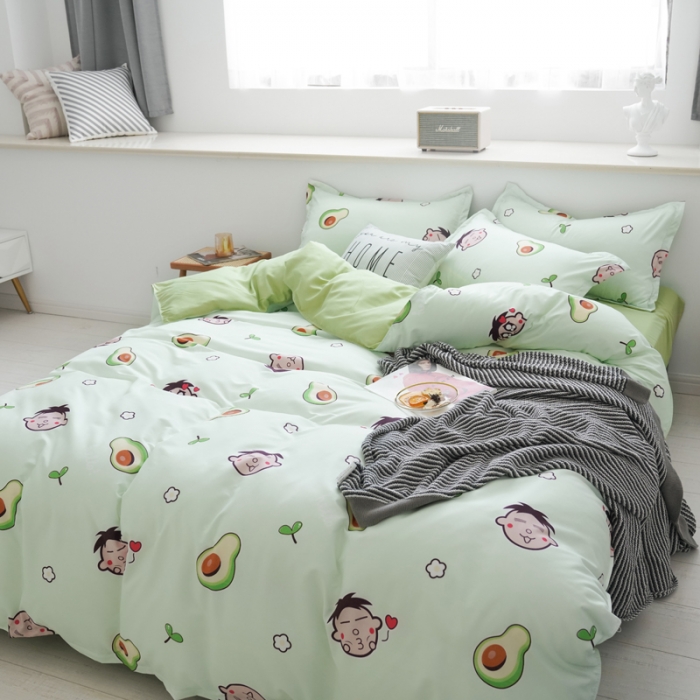 91家纺网 家纺一手货源 找家纺 乐居坊 2020新款简约小清新芦荟棉四件套 缤纷旺仔