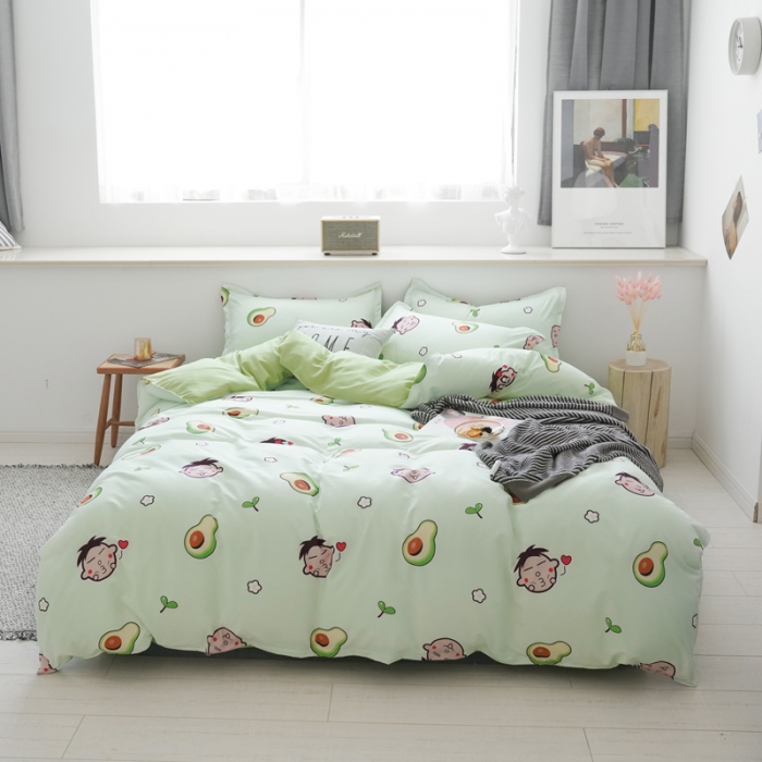 91家纺网 家纺一手货源 找家纺 乐居坊 2020新款简约小清新芦荟棉四件套 缤纷旺仔