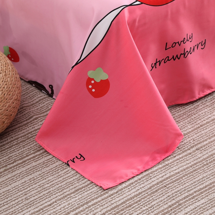 91家纺网 家纺一手货源 找家纺 乐居坊 2020新款简约小清新芦荟棉四件套 草莓伴侣