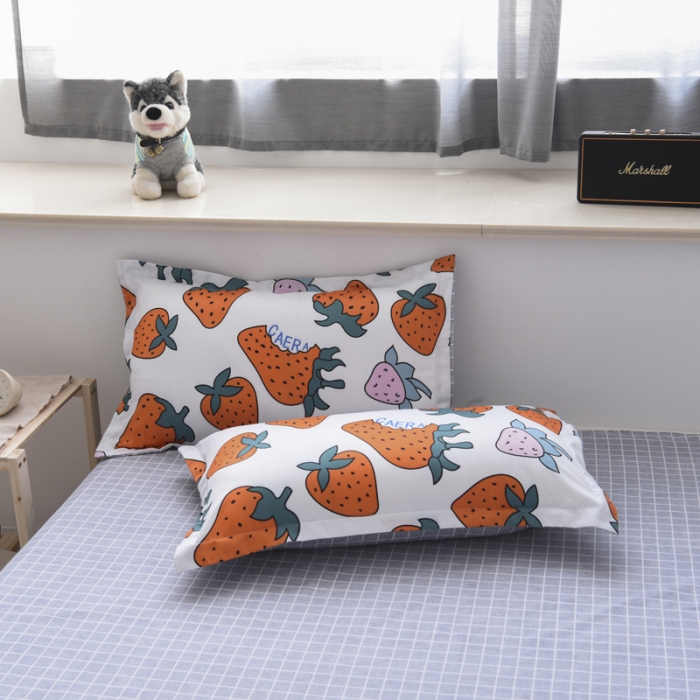 91家纺网 家纺一手货源 找家纺 乐居坊 2020新款简约小清新芦荟棉四件套 草莓派