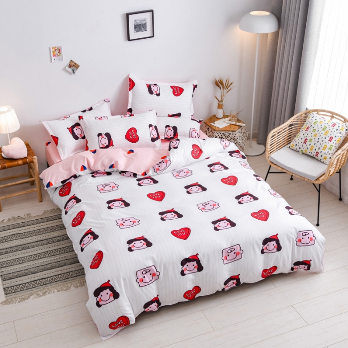 91家纺网 家纺一手货源 找家纺 乐居坊 2020新款简约小清新芦荟棉四件套 查理与露西