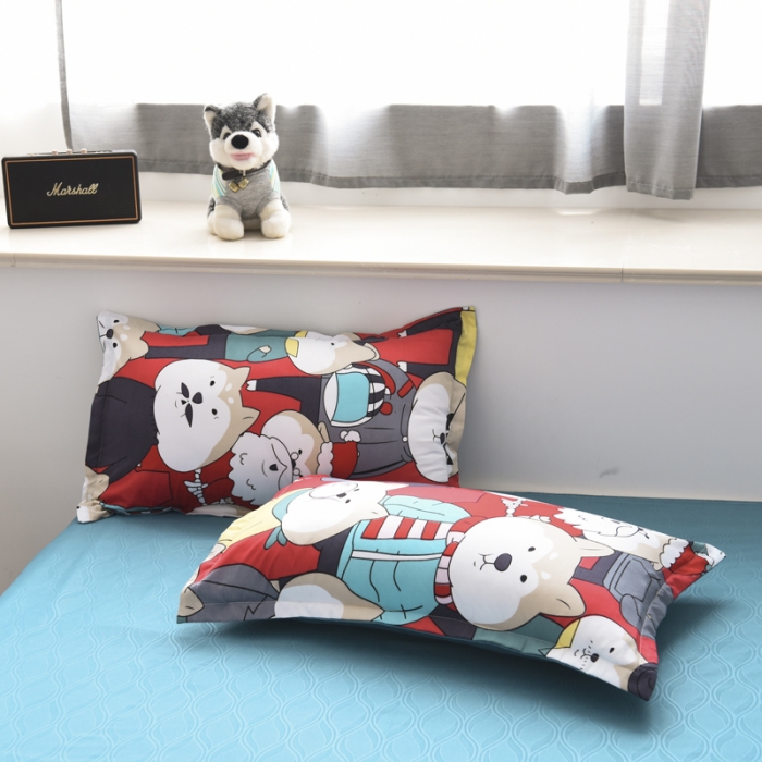 91家纺网 家纺一手货源 找家纺 乐居坊 2020新款简约小清新芦荟棉四件套 柴犬先生