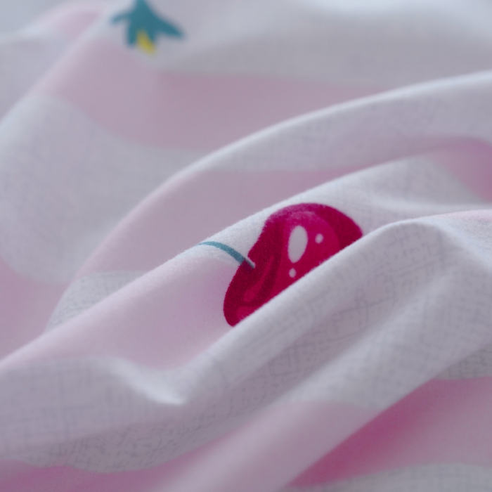 91家纺网 家纺一手货源 找家纺 乐居坊 2020新款简约小清新芦荟棉四件套 车厘子