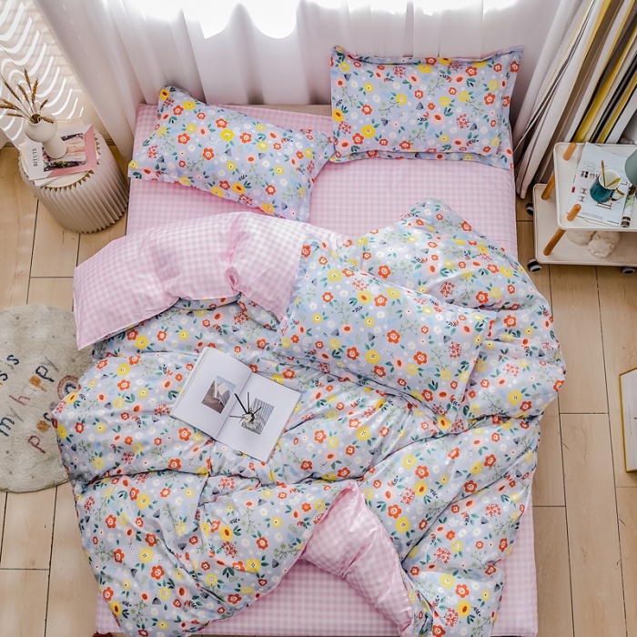 91家纺网 家纺一手货源 找家纺 乐居坊 2020新款简约小清新芦荟棉四件套 初恋