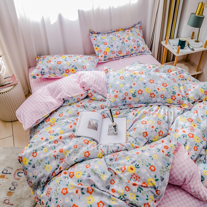 91家纺网 家纺一手货源 找家纺 乐居坊 2020新款简约小清新芦荟棉四件套 初恋