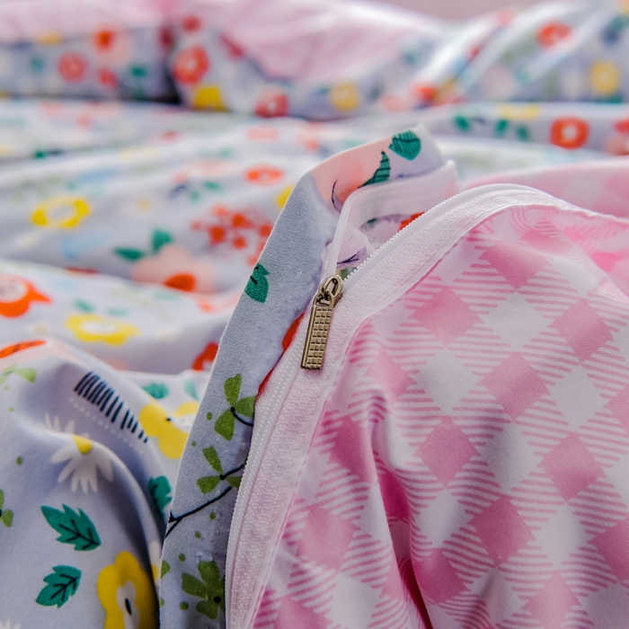 91家纺网 家纺一手货源 找家纺 乐居坊 2020新款简约小清新芦荟棉四件套 初恋