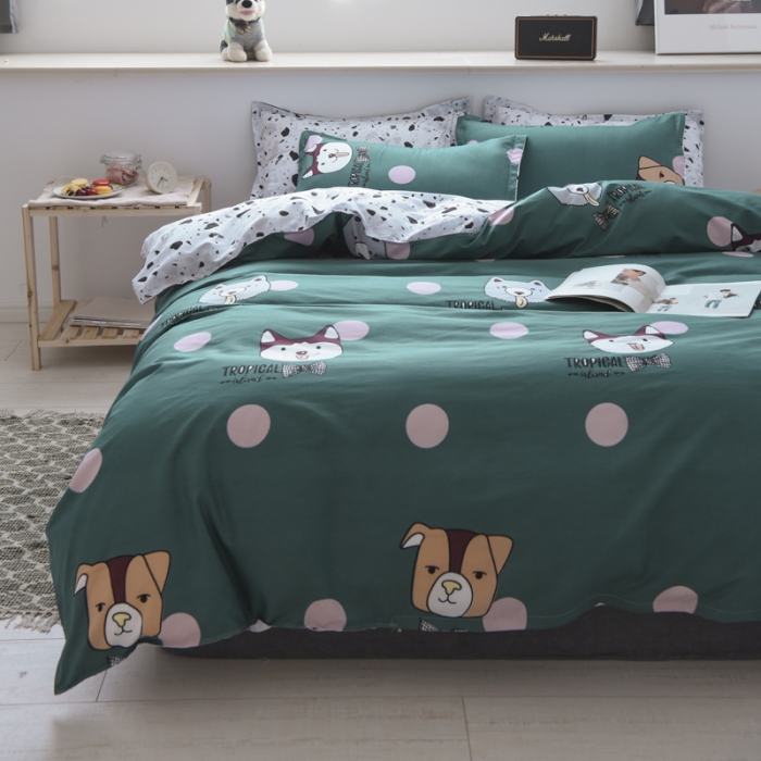 91家纺网 家纺一手货源 找家纺 乐居坊 2020新款简约小清新芦荟棉四件套 单身贵族