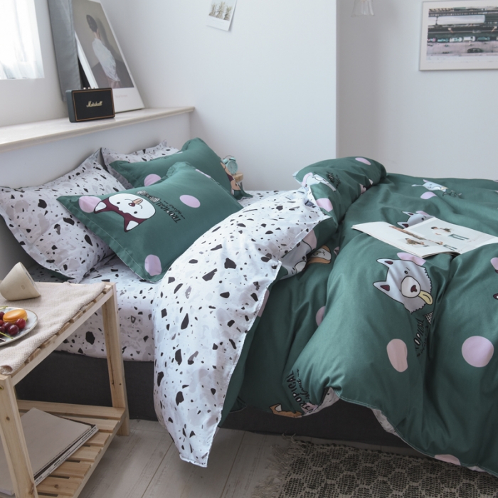 91家纺网 家纺一手货源 找家纺 乐居坊 2020新款简约小清新芦荟棉四件套 单身贵族