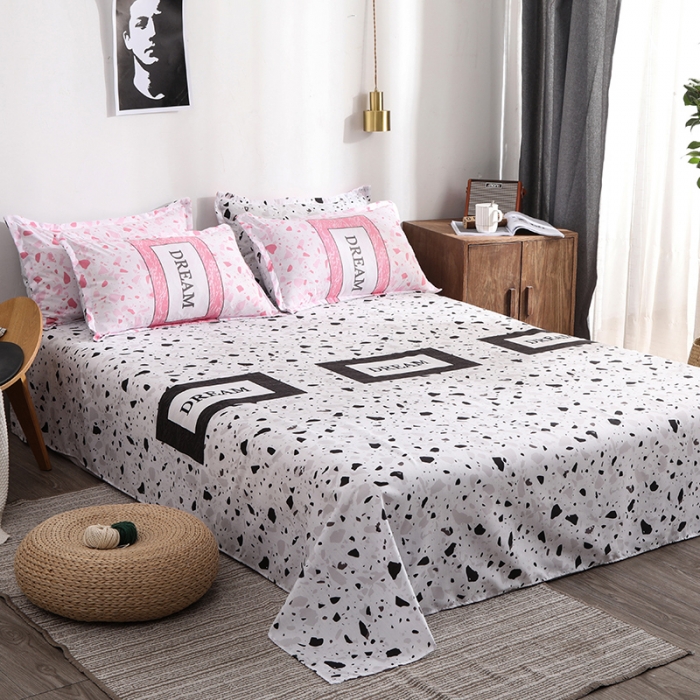 91家纺网 家纺一手货源 找家纺 乐居坊 2020新款简约小清新芦荟棉四件套 都市恋人粉