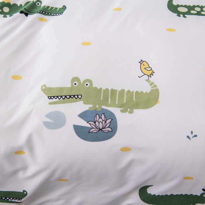 91家纺网 家纺一手货源 找家纺 乐居坊 2020新款简约小清新芦荟棉四件套 鳄鱼先生